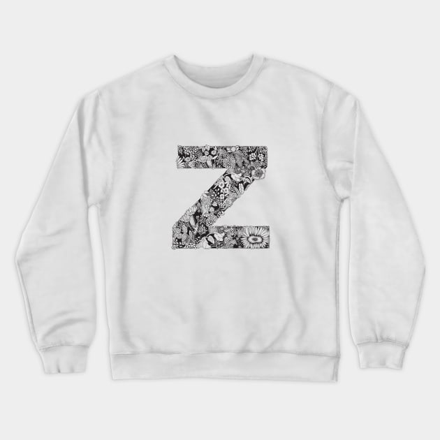 Floral Letter Z Crewneck Sweatshirt by HayleyLaurenDesign